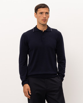 Canali Синее поло из шерсти MK02481C0017