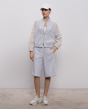 Peserico Сіра спортивна куртка з люрексом A12047J07449A