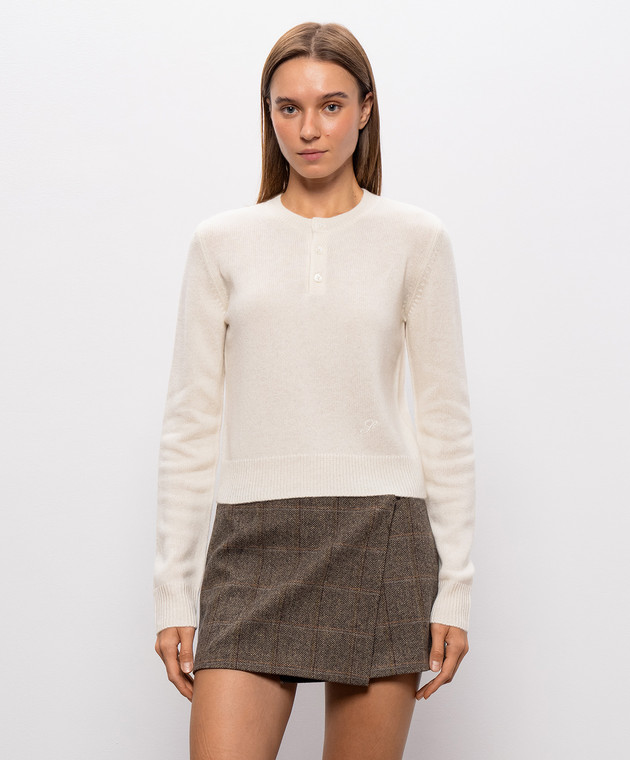 Sporty & Rich Джемпер цвета айвори из кашемира и шерсти WS11185327WH06 изображение 3