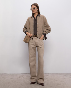 Brunello Cucinelli Коричневая рубашка MP091M2I26