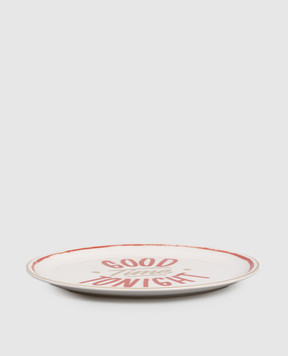 Bitossi Home Белая фарфоровая тарелка для пиццы Good Tonight LGP01001