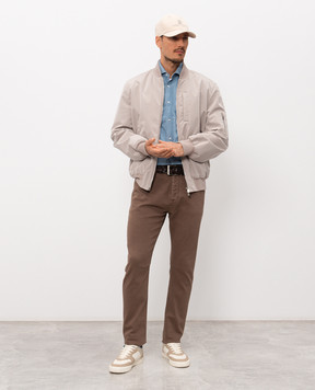 Brunello Cucinelli Коричневые джинсы с патчем логотипа M277PX1290