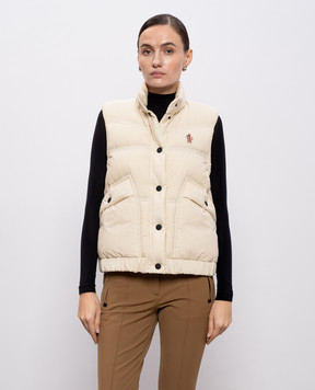 Moncler Grenoble Бежевий пуховий жилет Baise K20981A00042597UI