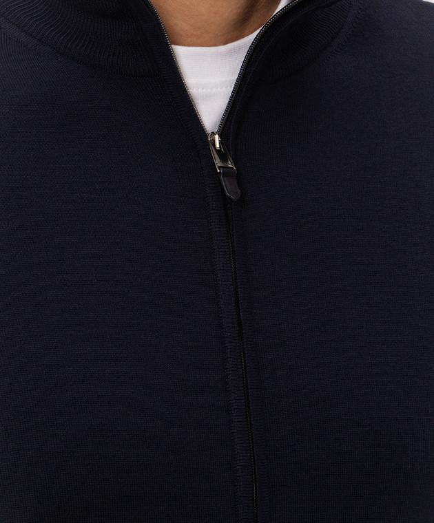 Canali Кардиган з вовни синього кольору MK01149C0022 зображення 5