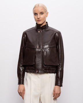 Babe Pay Pls Коричневая кожаная укороченная куртка 2508LUKAS