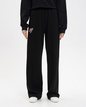 Dolce&Gabbana Черные спортивные штаны с монограммой логотипа FTC93ZGDDAJ