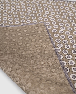 Brunello Cucinelli Платок-паше цвета хаки из шелка в узор MX8720091P