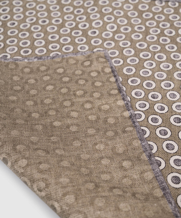 Brunello Cucinelli Хустка-паше кольору хакі із шовку у візерунок MX8720091P зображення 3