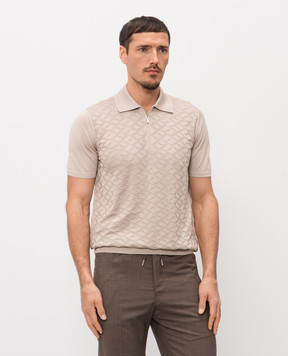 Bertolo Cashmere Бежеве поло із шовку у візерунок 902532002544