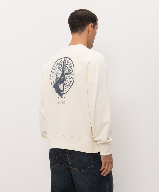 Stone Island Свитшот цвета айвори с принтом логотипа L2S156100008S0466 изображение 4
