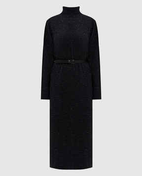 Peserico Черное платье с шерстью с люрексом E92276F14A09771