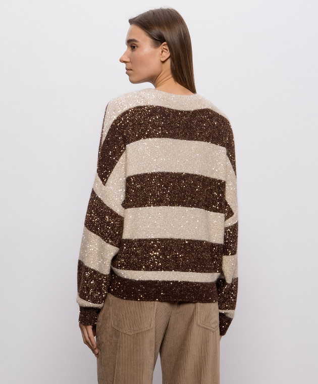 Brunello Cucinelli Джемпер з вовною в смужку MPN572300P зображення 4