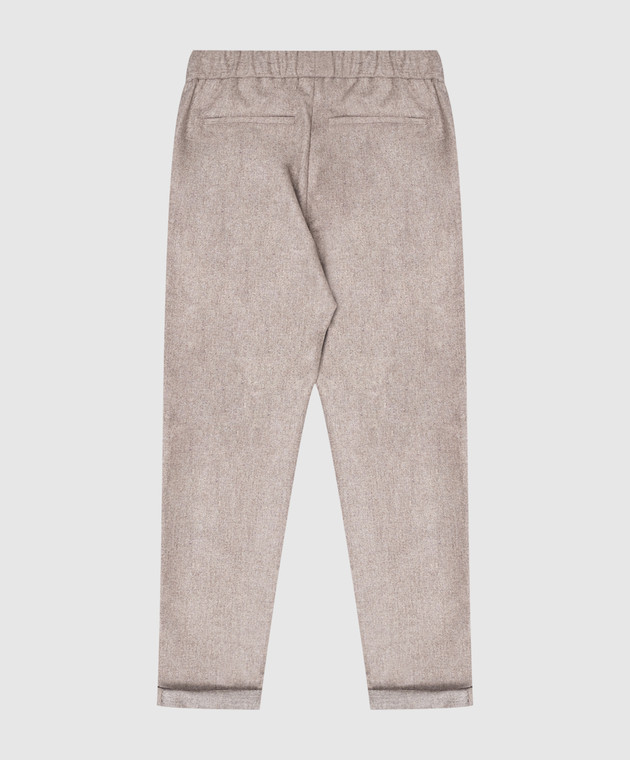 Brunello Cucinelli Дитячі сірі штани з вовни з відворотами B038PP113C зображення 2