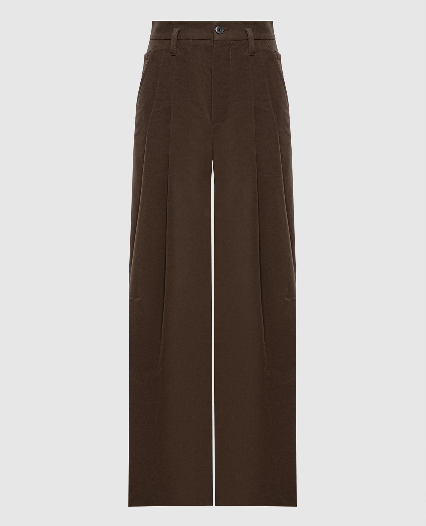 

Коричневые брюки с цепочкой мониль, Коричневый, Широкие брюки