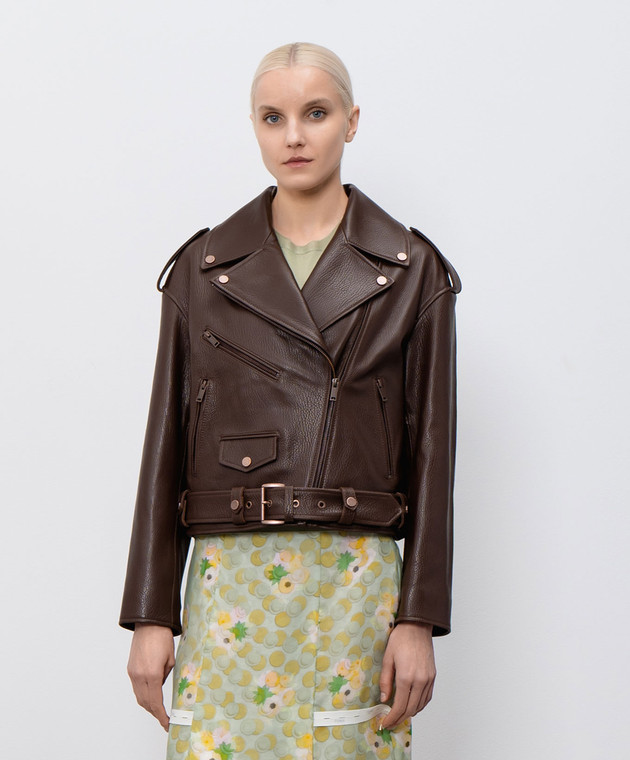 Babe Pay Pls Коричневая кожаная косуха 2106УКР1ASTON изображение 3