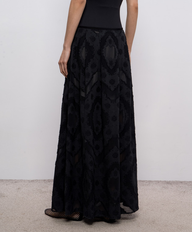 Agnona Черная юбка макси в тканом узоре TG1111XJ2001 изображение 4