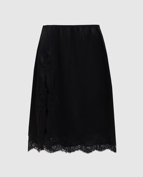 Dolce&Gabbana Чорна спідниця з шовком F4DASTFU1NU