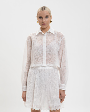 Ermanno Scervino Белая укороченная блуза из кружева D482K344APEWF
