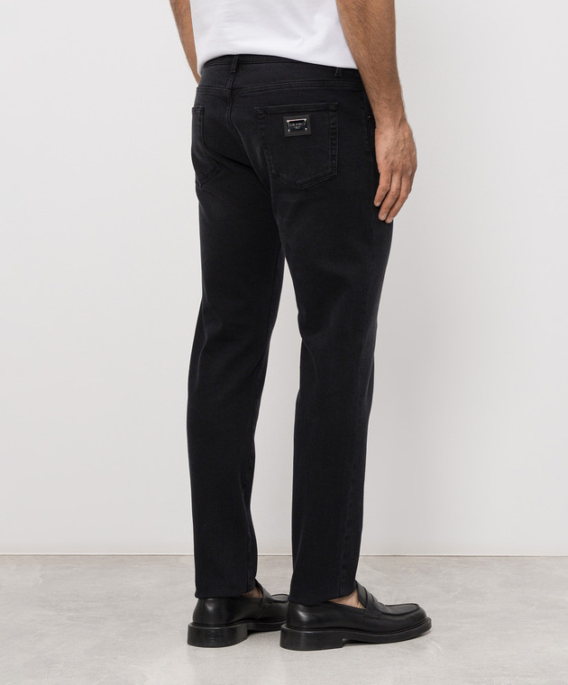 Dolce&Gabbana Черные джинсы с пластиной логотипа GY07CDG8OX1 изображение 4