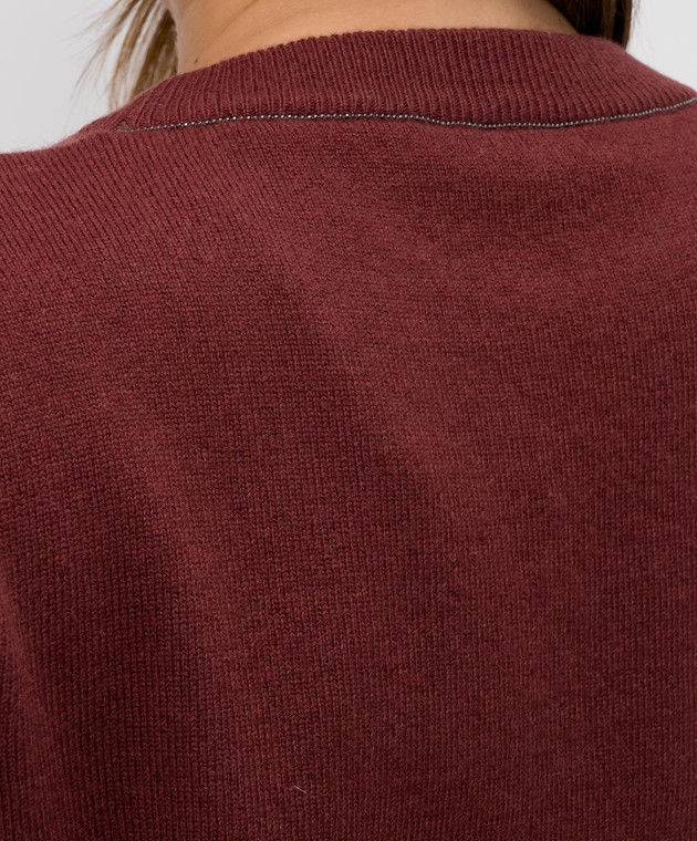 Brunello Cucinelli Бордовий джемпер з кашеміру M12244400P зображення 5