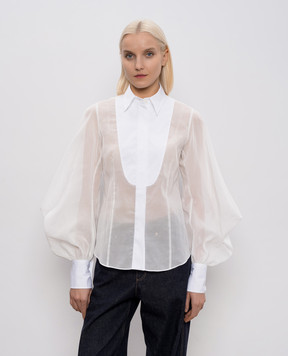 Brunello Cucinelli Біла блуза з рукавами-ліхтариками M0F91NL706