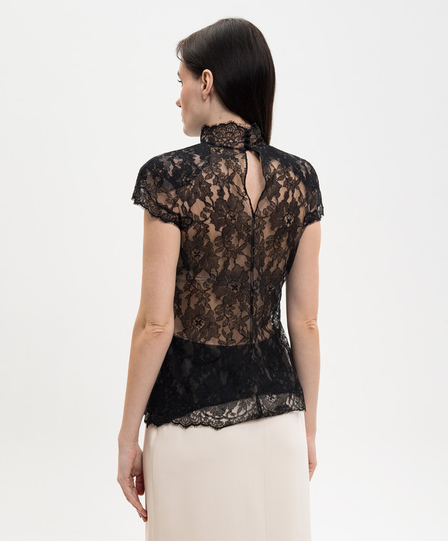 Valentino Чорний топ з мережива 8B0AEBR5A6A зображення 4