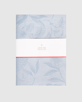 Le Jacquard Fraincais Блакитна скатертина À l'orangerie з льону 30546