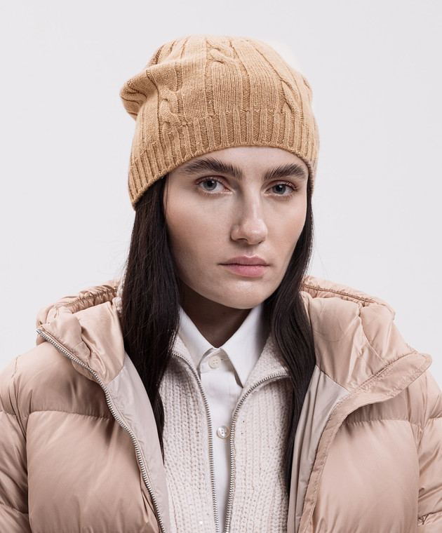 Peserico Коричневая шапка с шерстью и шелком S36229F0709095 изображение 2