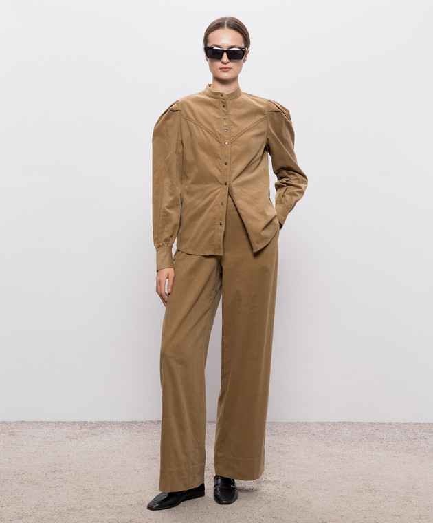 Twinset Коричневые бархатные брюки 262AQ2042 изображение 2