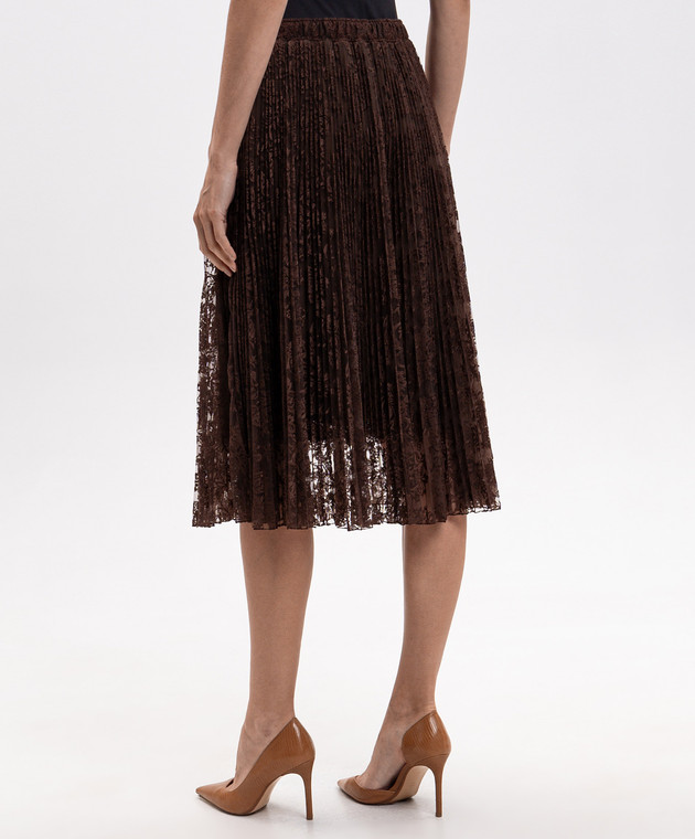 Ermanno Scervino Коричневая юбка с вышивкой D492O370EYF изображение 4