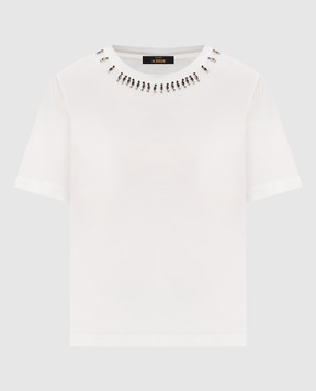 Twinset Біла футболка з кристалами 262AP2480
