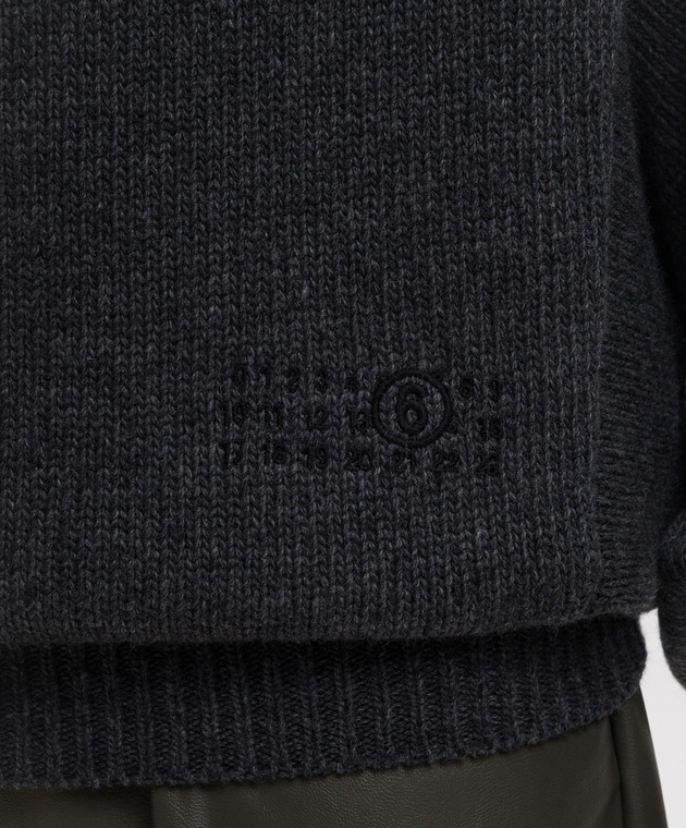 Maison Margiela MM6 Серый свитер с шерстью с вышивкой логотипа S52DA0100M13287 изображение 5