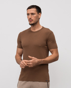 Tom Ford Коричневая футболка с логотипом T4M081040