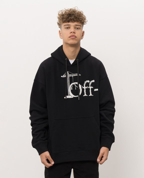 Off-White Черные худи с контрастным принтом логотипа 44MBB085F26F00F