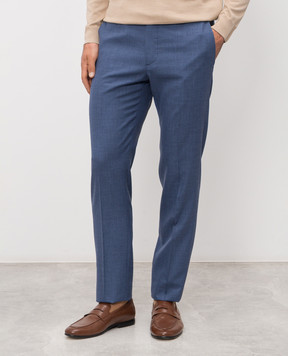 Stefano Ricci Синие брюки из шерсти, шелка и льна M1T610002BWKL07U