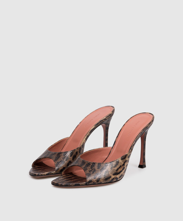 Amina Muaddi Коричневі шкіряні мюлі Alexa 16S365859ALE зображення 2