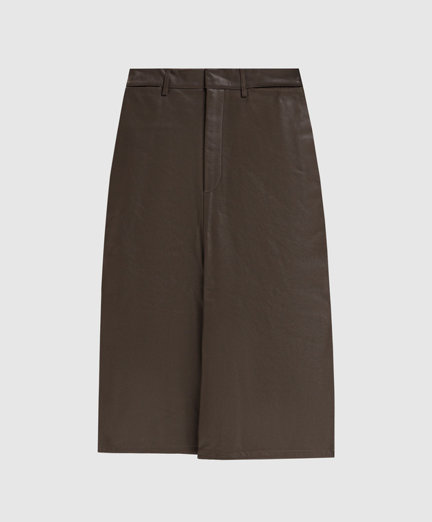 Victoria Beckham Коричнева шкіряна спідниця 1426LSK007677A