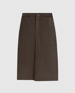 Victoria Beckham Коричнева шкіряна спідниця 1426LSK007677A