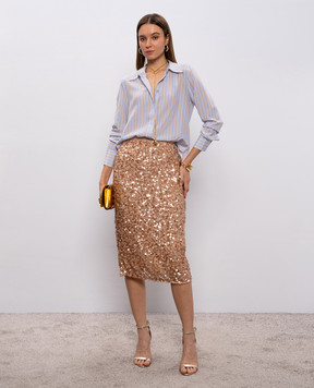 Max Mara Голубая рубашка MSTFLIRT из шелка MSTFLIRT