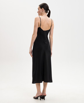 Victoria Beckham Чорна сукня міді із шовку 1126WDR007501B