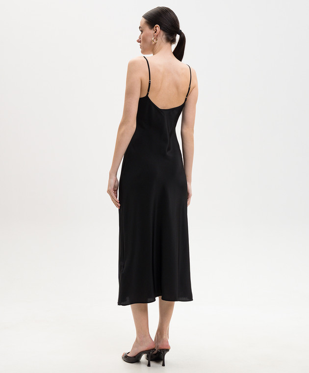 Victoria Beckham Чорна сукня міді із шовку 1126WDR007501B зображення 3