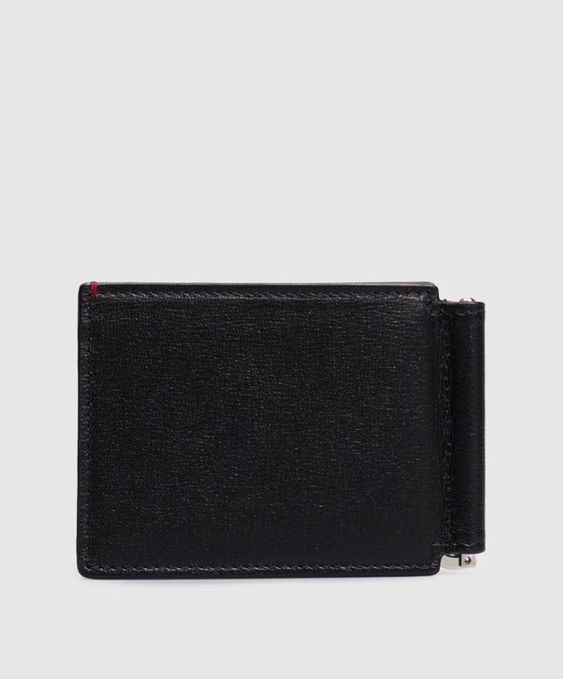 Brunello Cucinelli Черный кожаный портмоне с зажимом для купюр с эмблемой MWRLBU440 изображение 2