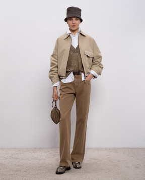 Brunello Cucinelli Бежева куртка з льоном ML1187662