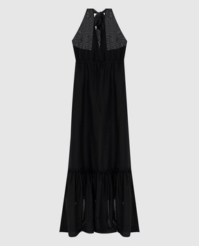 Jacob Lee Чорна сукня із шовком з відкритою спиною WSD0069SS26CB