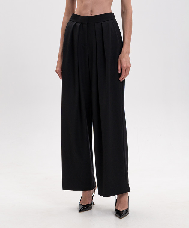 Balmain Черные брюки из шерсти прямого кроя HF1PO170WC09 изображение 3