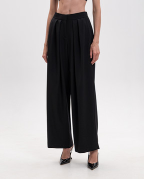 Balmain Чорні штани з вовни прямого крою HF1PO170WC09