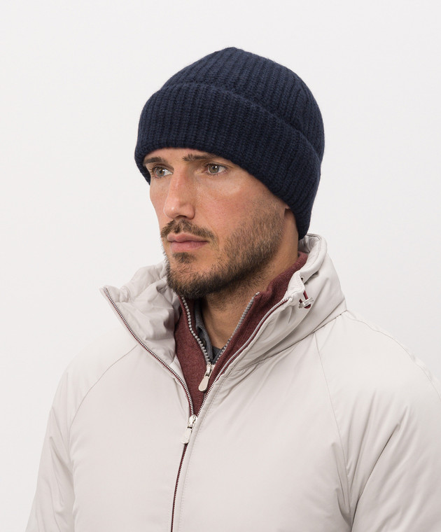 Brunello Cucinelli Синяя шапка из кашемира M2294920 изображение 2
