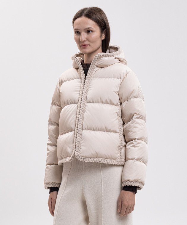 Moncler Бежевая пуховая куртка Evocateur L20931A00222539ZD изображение 3