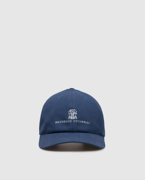 Brunello Cucinelli Синяя кепка с логотипом M252D9850