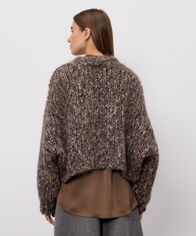 Brunello Cucinelli Коричневий кардиган з вовною MLC350716P зображення 4